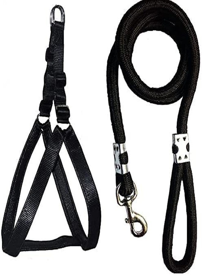 Pups&Pets Soft Padded Nylon Dog Harness & Leash Rope Set Adjustable Harness and Comfortable Padded Handle Leash and Harness Set for Medium and Large Dogs (Available As Per Color) - Image 1